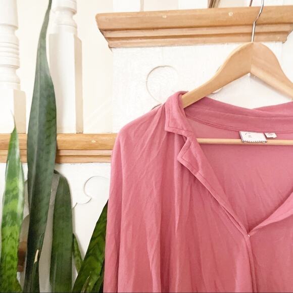 Anthro postmark coral pink faux wrap blouse sz XS - Picture 3 of 5